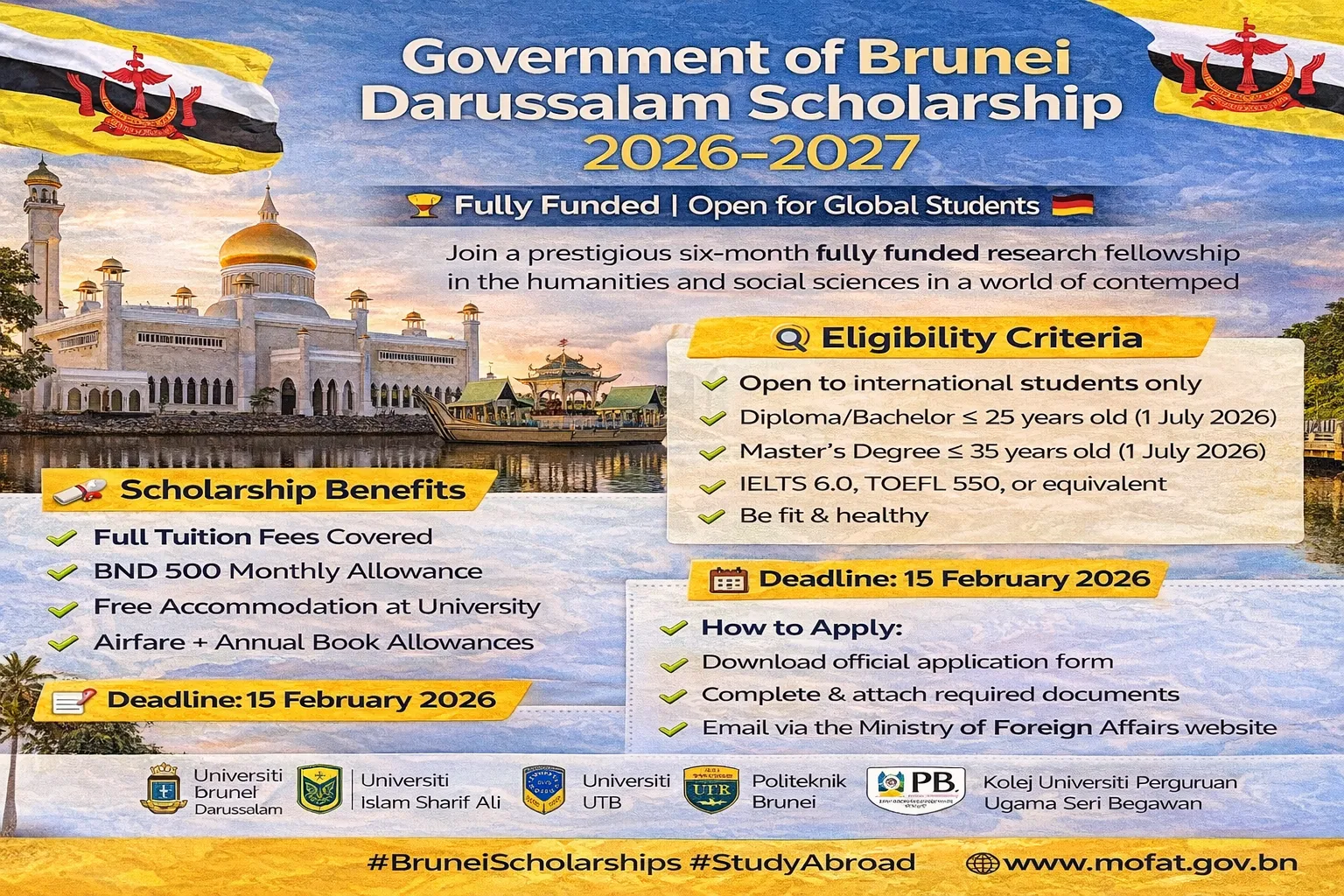 Government of Brunei Darussalam Scholarship 2026 (Fully Funded)