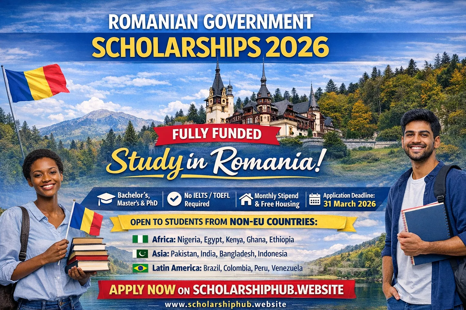 Romanian Government Scholarships 2026 | Fully Funded Study in Romania for International Students