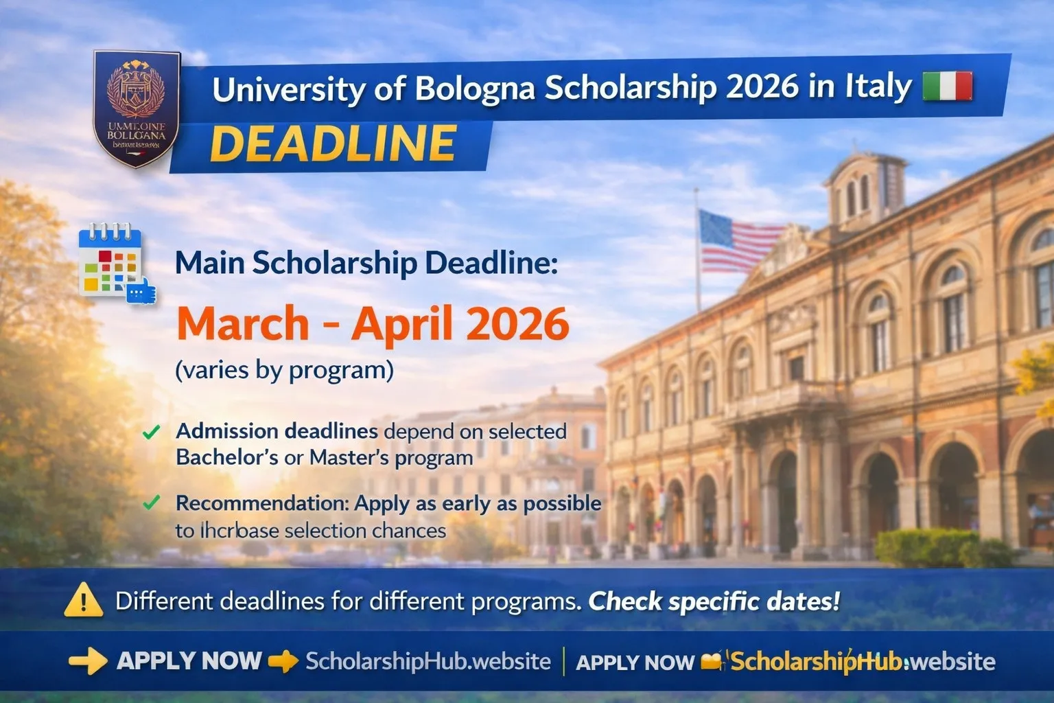 University of Bologna Scholarship 2026 in Italy | Fully Funded Study in Europe