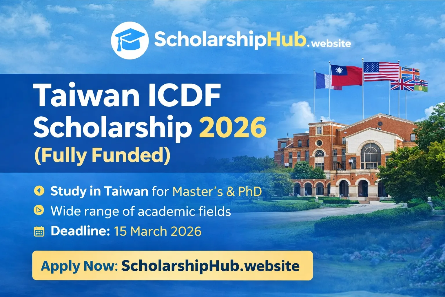 Taiwan ICDF Scholarship 2026