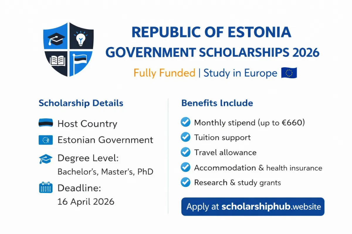 Study in Europe: Republic of Estonia Government Scholarships 2026 (Funded)
