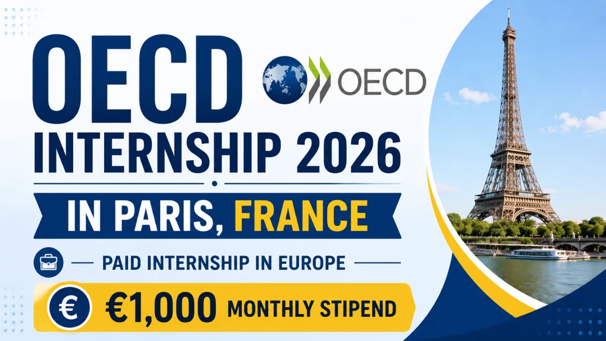 OECD Internship 2026 in Paris, France | Paid Internship in Europe with €1,000 Monthly Stipend